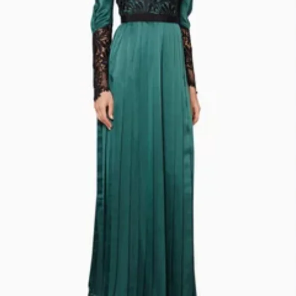 Self-Portrait Teal and Black Long Sleeve Dress - Picture 7 of 7